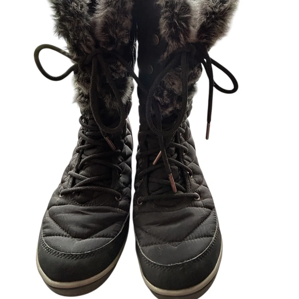 Columbia Waterproof Winter Boots Black Faux Fur Lining